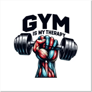 Powerful Lift - "Gym is My Therapy" Dynamic Design Posters and Art